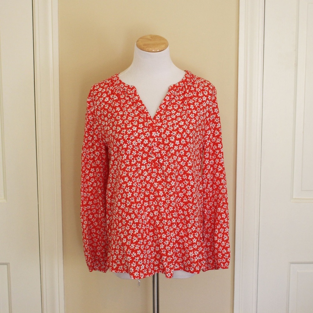 Red Floral Old Navy Blouse